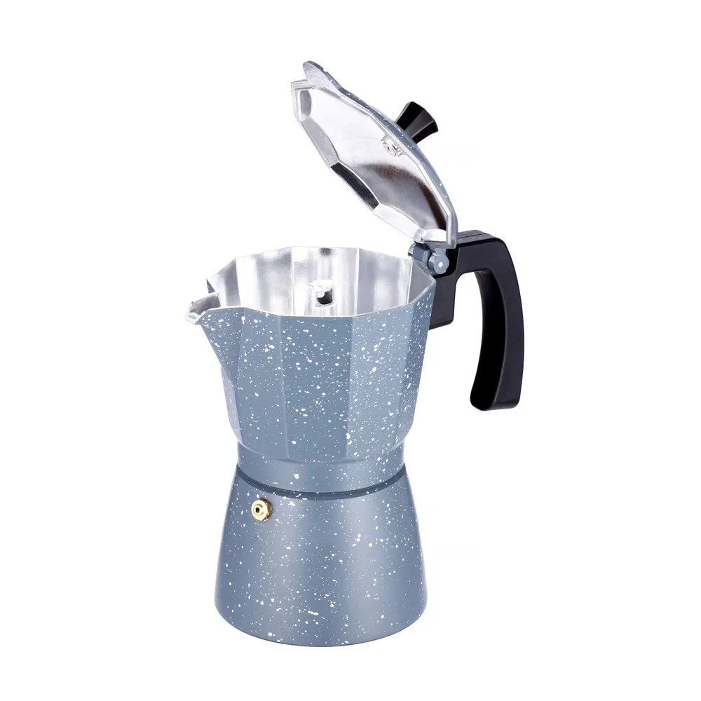 Кофеварка гейзерная алюминиевая 300 мл Teco мраморный