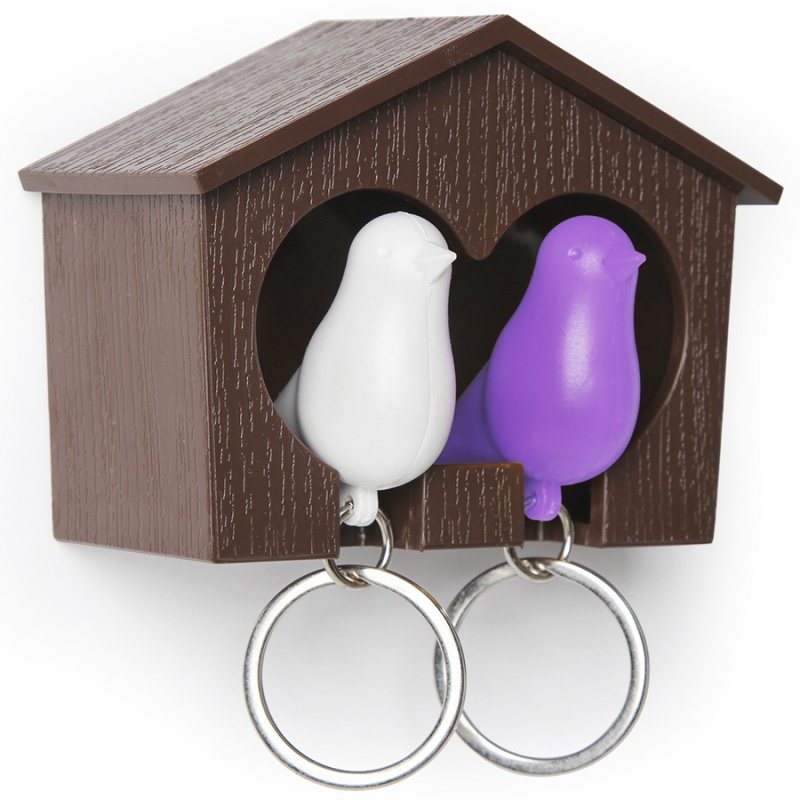 

Держатель для ключей Qualy Duo Sparrow белый-фиолетовый