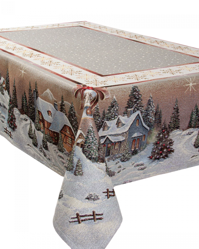 Скатерть 160 х 360 см Le Gobelin Новогодний вечер Снежинки 10595₽