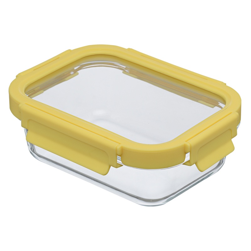 Контейнер стеклянный 640 мл Smart Solutions жёлтый контейнер стеклянный regent inox linea desco прямоугольный герметичный 1 л