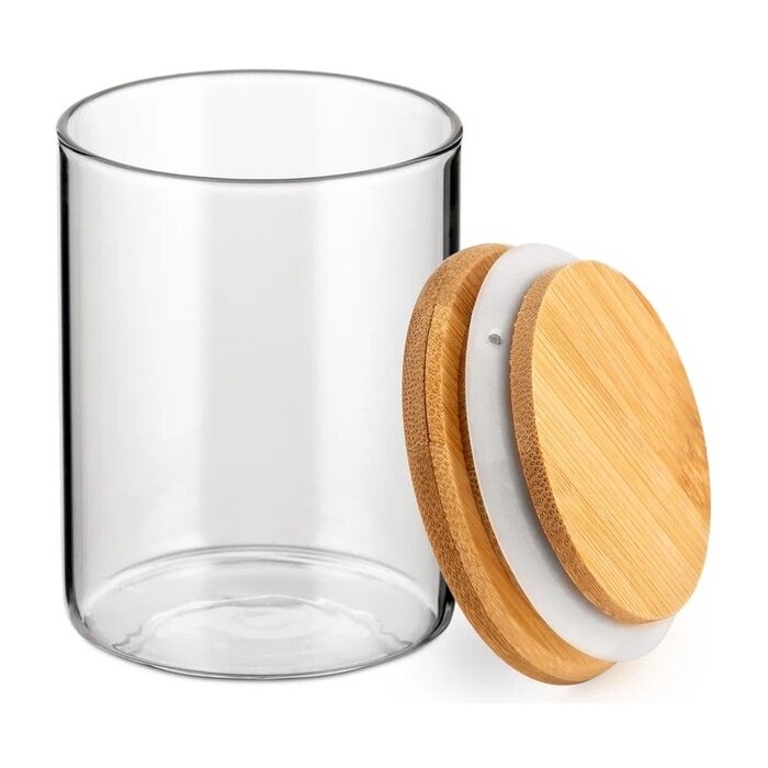 Банка с бамбуковой крышкой для сыпучих продуктов 600 мл Teco