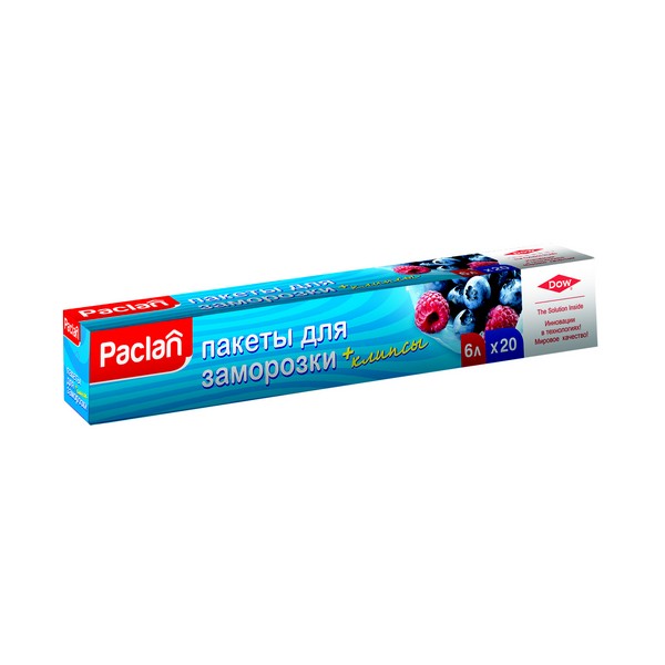 Пакеты для замораживания 6 л Paclan 20 шт пакеты для запекания 35 х 38 см paclan 6 шт