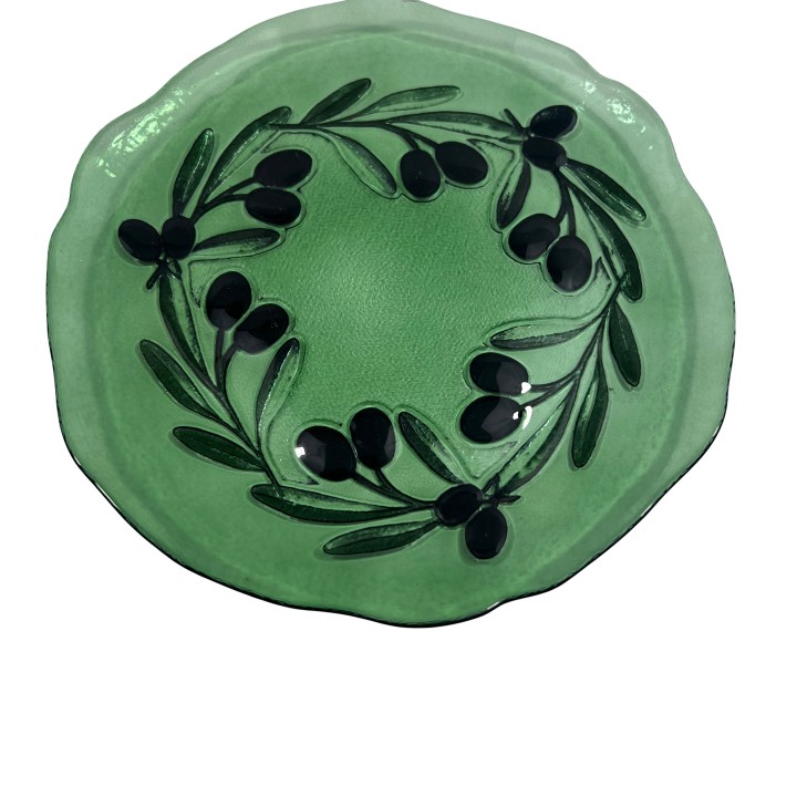 Тарелка 21 см Akcam Оливковая роща зелёный
