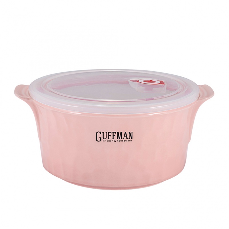 Контейнер керамический 2,2 л с вакуумной крышкой Guffman розовый Guffman CKH-C-06-034-P - фото 1