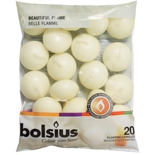

Свечи плавающие Bolsius 20 шт кремовый