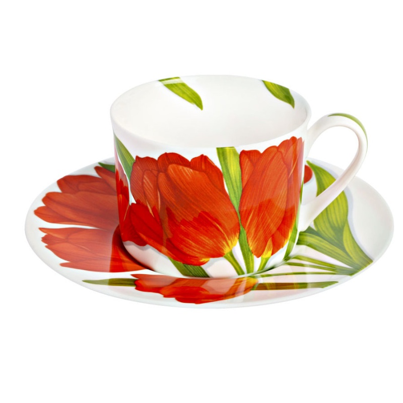 Чайная пара 230 мл Taitu Freedom Flower красный чашка с блюдцем чайная 200 мл tognana favola beige