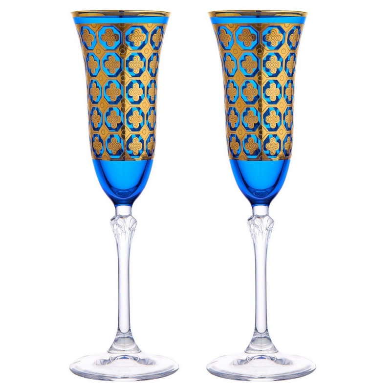 Набор бокалов для шампанского 150 мл Le Stelle Gemma Brandot 2 шт синий урьяж набор термальная вода набор 300мл спрей 300мл