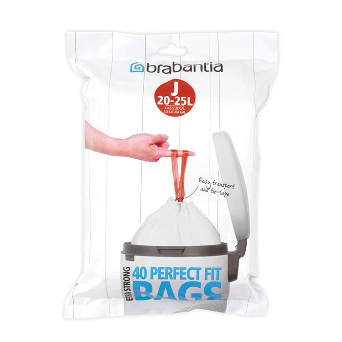 Пакеты для мусора 20-25 л Brabantia PerfectFit J 40 шт мешки для мусора 10 шт brabantia perfectfit биоразлагаемые c 10 12л