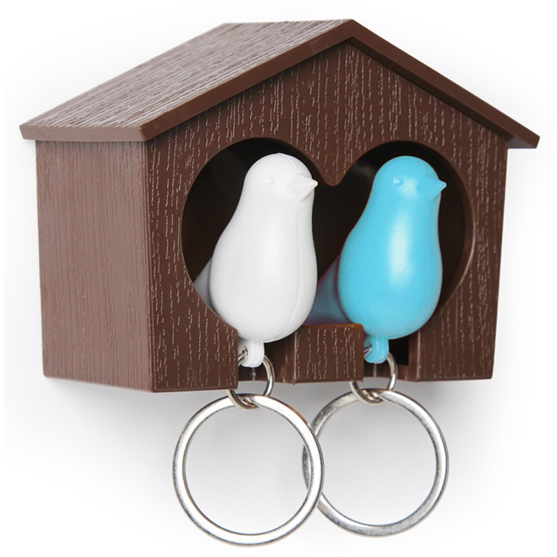 Держатель для ключей Qualy Duo Sparrow белый-голубой Qualy DMH-QL10124-BN-WH-BU
