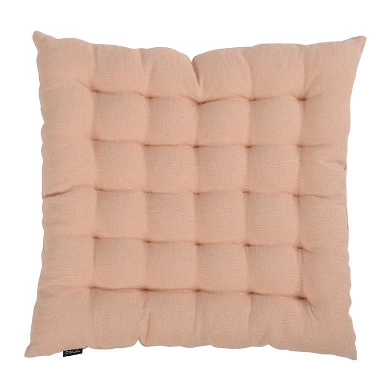 Подушка стеганая на стул из умягченного льна Tkano Essential 40х40 см розово-пудровая Tkano CKH-TK19-CP0005