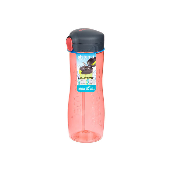Бутылка для воды с трубочкой 800 мл Sistema в ассортименте