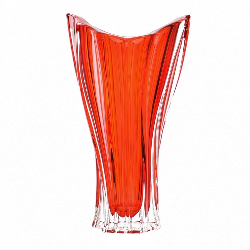Ваза 40 см Aurum Crystal Plantica Spray Red ваза для фруктов на ножке 33 см aurum crystal plantica spray amber