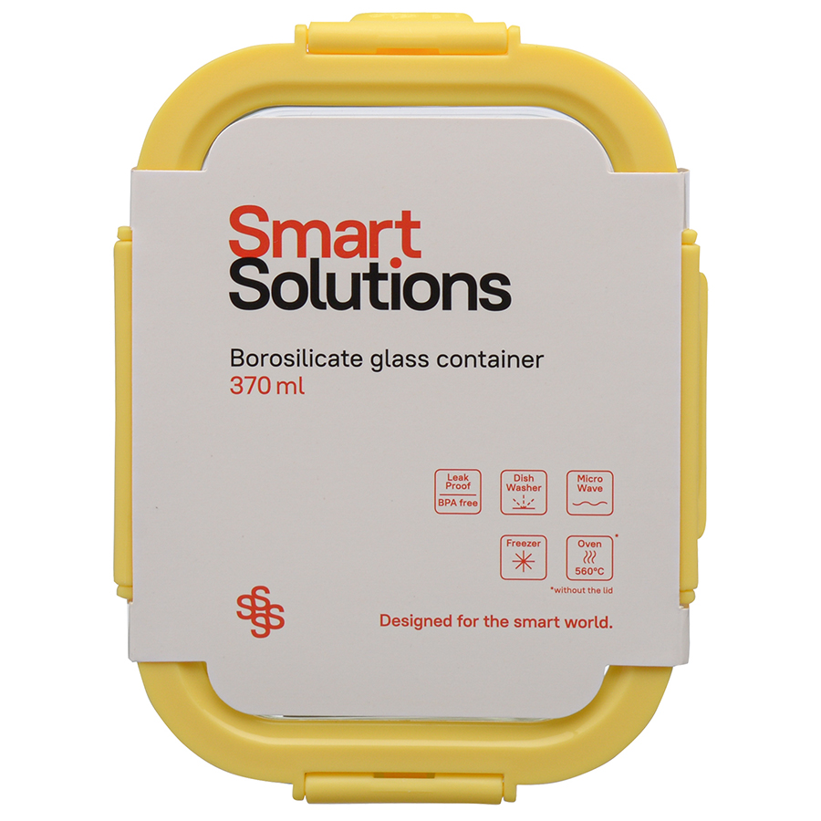 Контейнер стеклянный 370 мл  Smart Solutions жёлтый Smart Solutions CKH-ID370RC_127C - фото 6