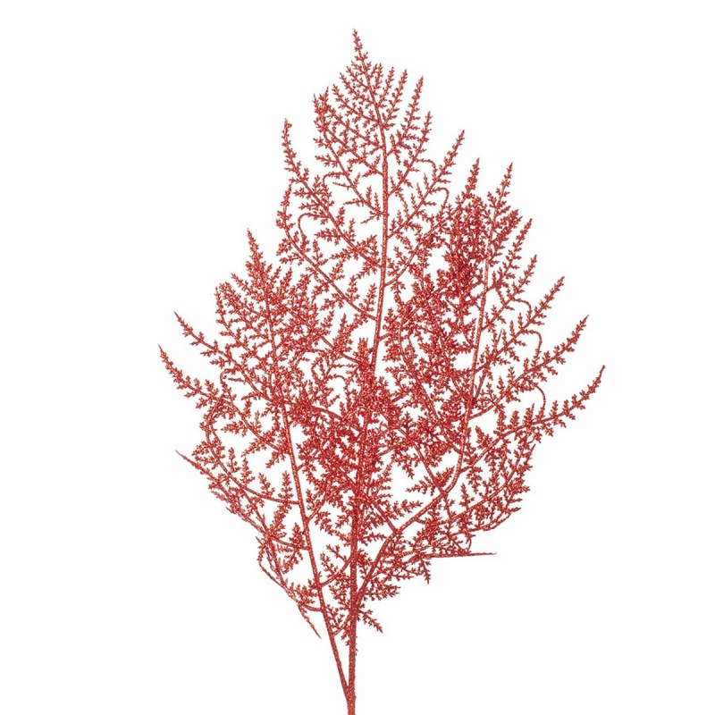 Ветка с глиттером 80 см DecoLine красный