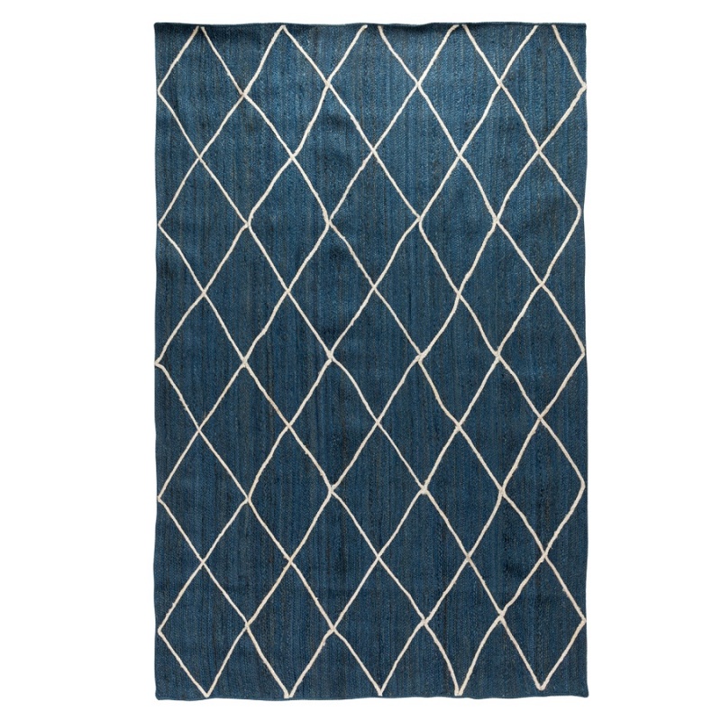 Ковер из джута темно-синего цвета с геометрическим рисунком из коллекции ethnic, 200x300 см Tkano CKH-TK21-DR0014 - фото 1