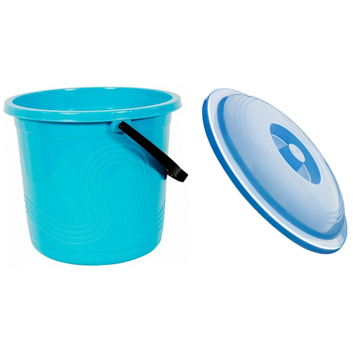 Ведро с крышкой 12 л Эльфпласт Волна в ассортименте 779₽