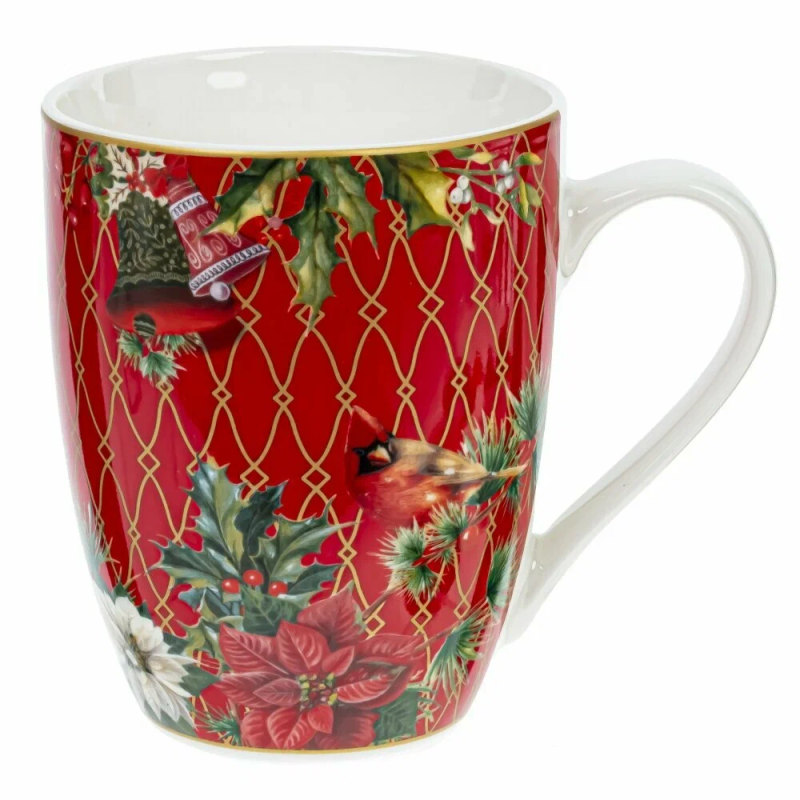 Кружка 350 мл Рождественский Вальс красный 153₽