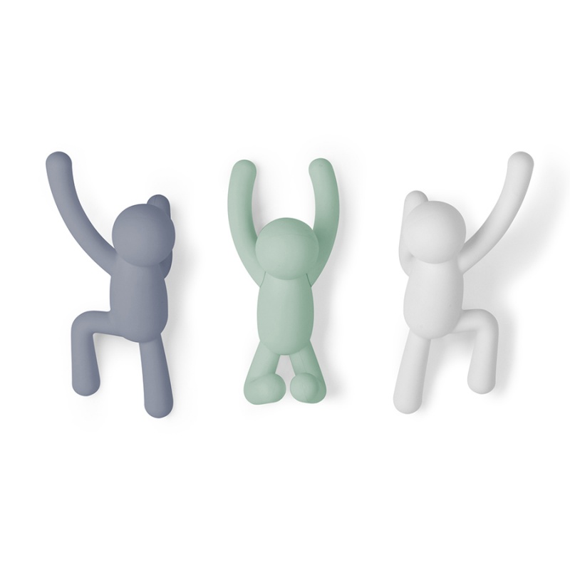 

Вешалки-крючки Umbra Buddy разноцветные мятные 3 шт