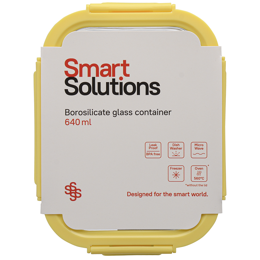 Контейнер стеклянный 640 мл Smart Solutions жёлтый Smart Solutions CKH-ID640RC_127C - фото 6