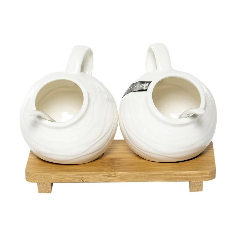 Набор из 2-х банок для специй 200 мл с ложками на подставке Balsford белые 1790₽