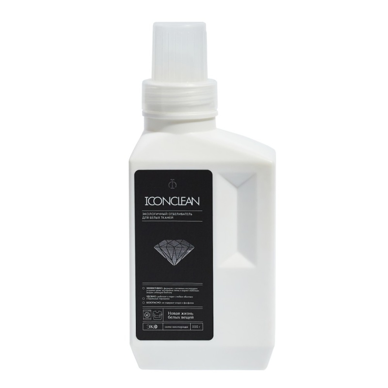 Отбеливатель экологичный для белых тканей 500 г IconClean кислородный отбеливатель пятновыводитель 1 кг