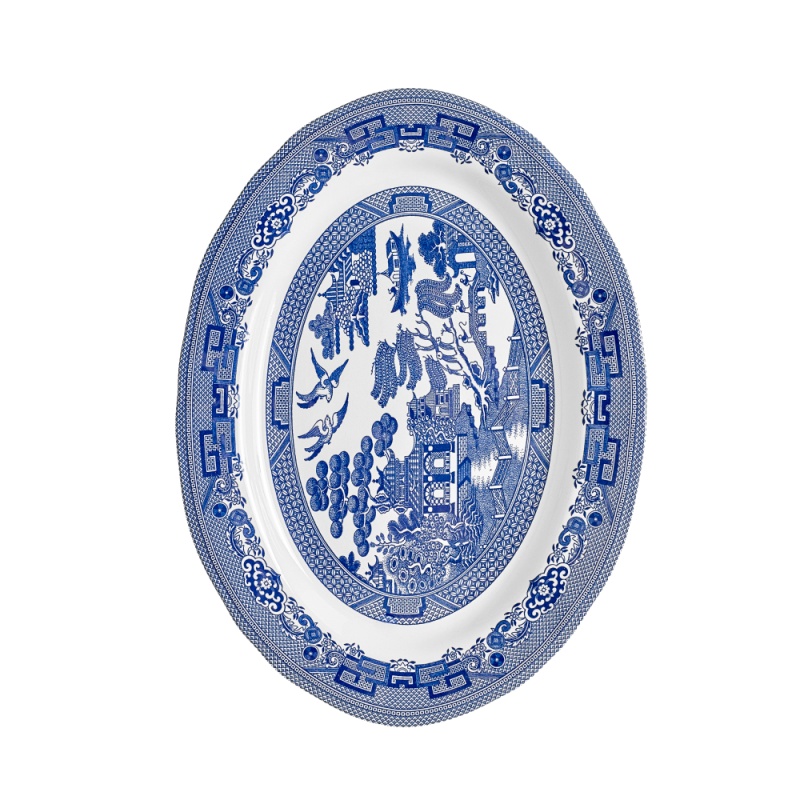 Тарелка овальная 35,5 см Grace by Tudor England Blue Willow тарелка 20 7 см grace by tudor england blue willow