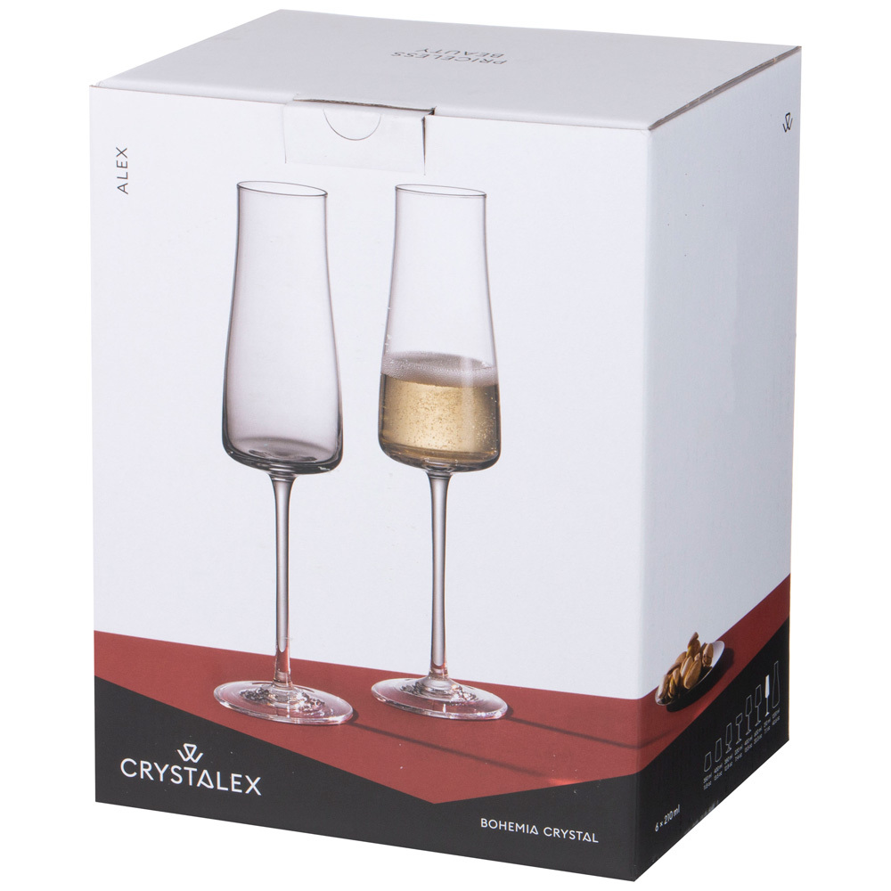 Набор бокалов для шампанского 210 мл Crystalex Алекс  6 шт Crystalex DMH-40950/210 DMH-40950/210 - фото 2