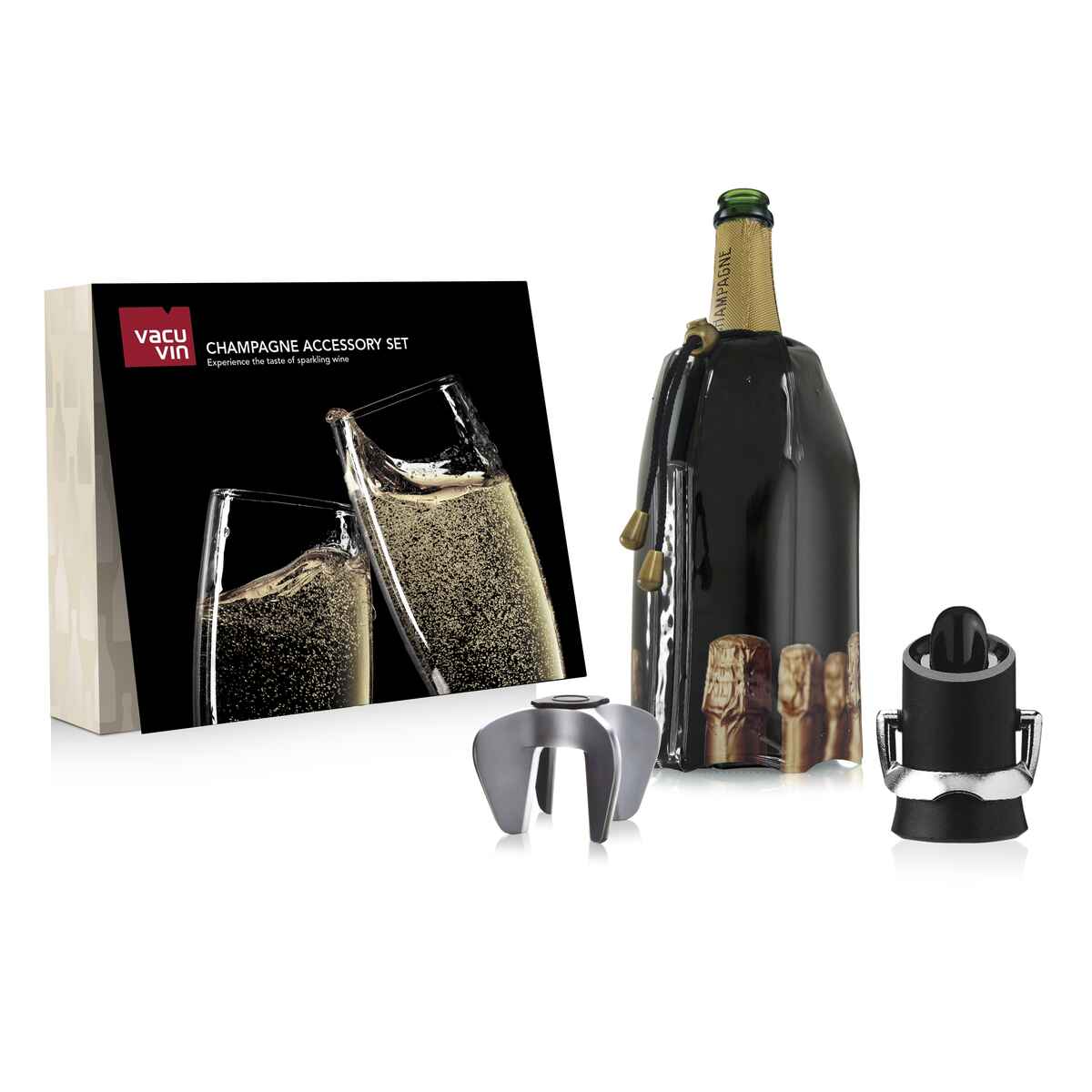 Набор для шампанского Vacu Vin Champagne набор кубиков льда из нержавеющей стали в форме бутылки 4 шт 12 7х12 7х3 3 см