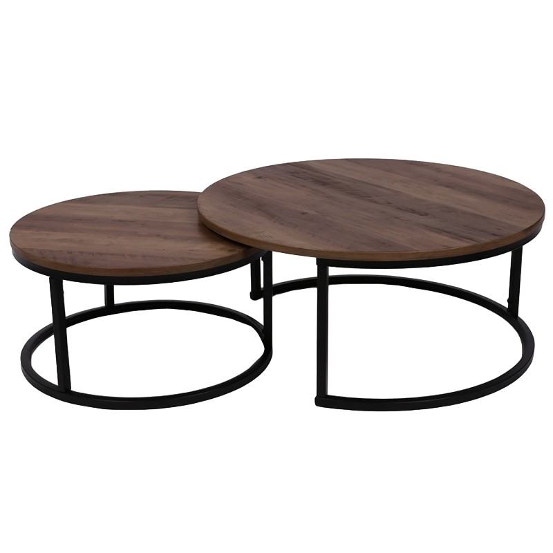 Набор из двух столиков stanley,  D60 см, D80 см, орех Bergenson Bjorn CKH-LA-BETA-STWA60_80 - фото 1