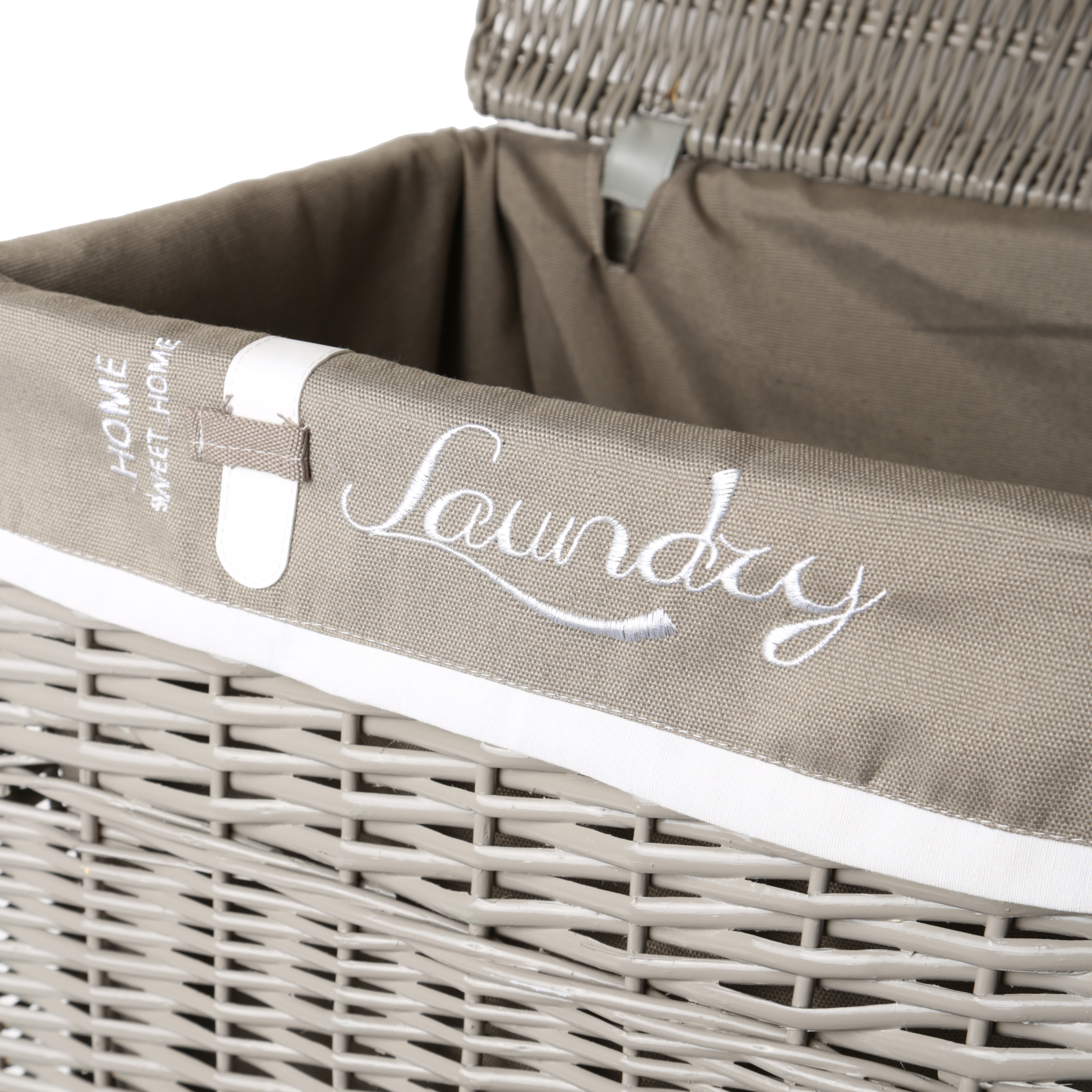 Корзина для белья с крышкой и подкладкой Tony Basket "Laundry" серая Tony Basket CKH-HQA17-21AB1 - фото 2