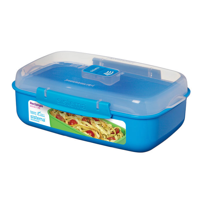 

Контейнер прямоугольный для СВЧ 1,25 л Sistema Microwave синий