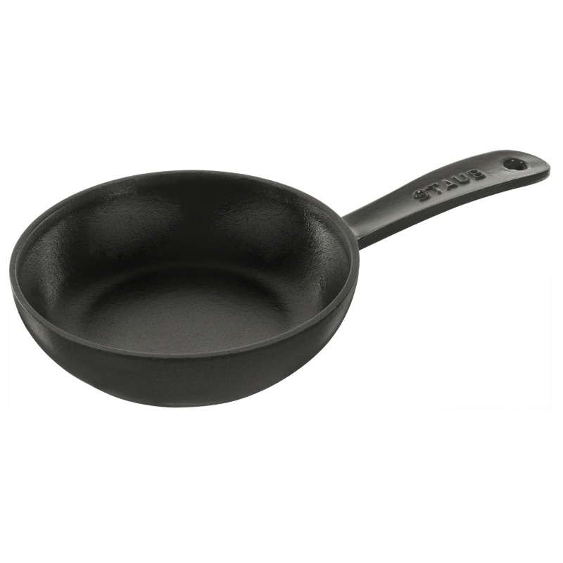 Сковорода круглая 16 см с чугунной ручкой Staub чёрная сковорода круглая с деревянной ручкой 24 см staub чёрный