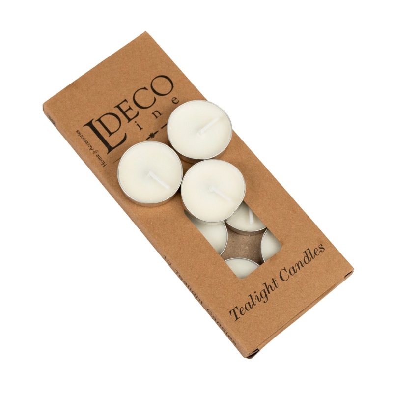 Набор свечей чайных 10 шт белый 60₽