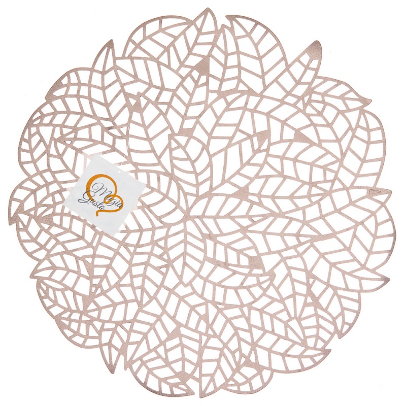 Салфетка сервировочная 38 см Magia Gusto Leaf Lacer розовое золото салфетка ажурная для стола букет 84×40 см пвх золото