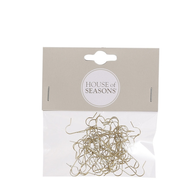 

Набор крючков для ёлочных игрушек House of Seasons 50 шт золото