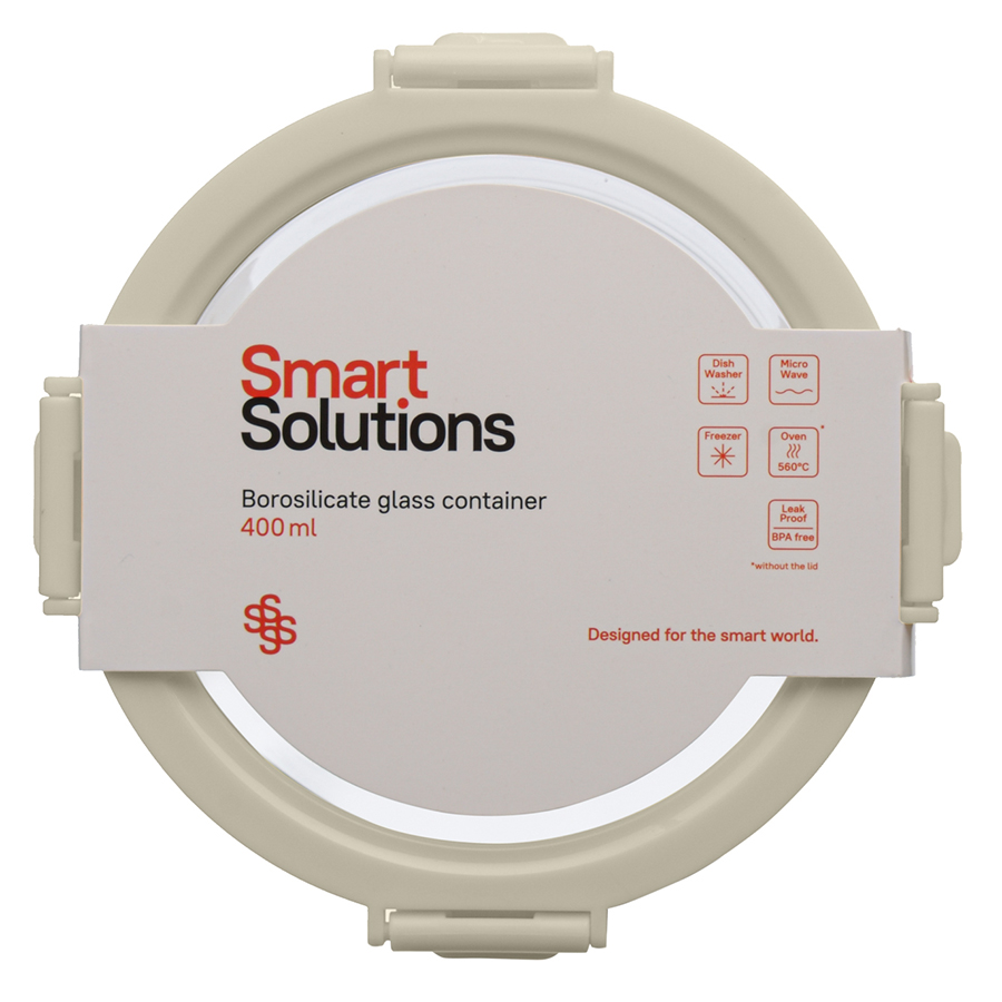 Контейнер стеклянный 400 мл Smart Solutions светло-бежевый Smart Solutions CKH-ID400RD_7534C - фото 6