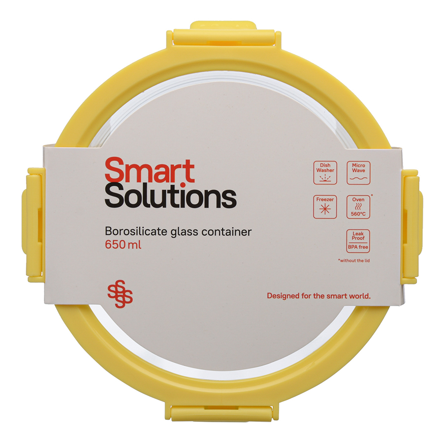 Контейнер стеклянный 650 мл Smart Solutions жёлтый Smart Solutions CKH-ID650RD_127C - фото 6