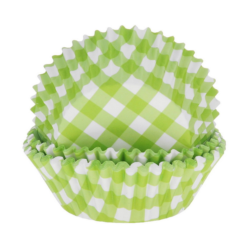 Набор форм бумажных для кексов Dolce Arti Зелёная клетка 50 шт набор форм для выпечки кексов круглые силиконовые 6 шт ghidini