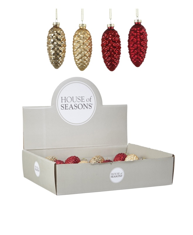 

Ёлочное украшение 10 х 5 см House of Seasons красный и золотой