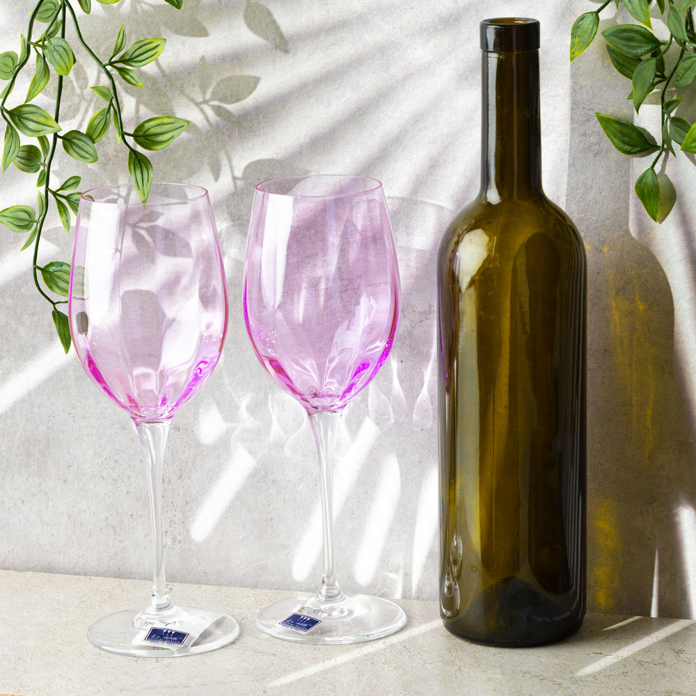 Набор бокалов для белого вина 2 шт. 385 мл Le Stelle Monalisa розовый Le Stelle CKH-999 - фото 2