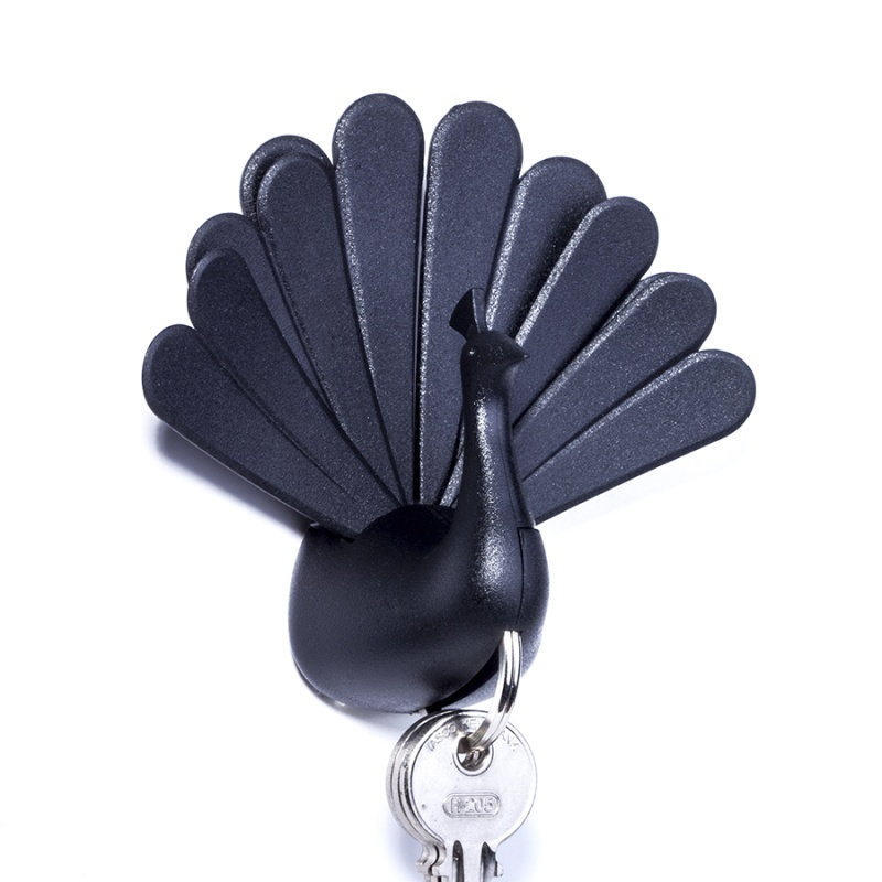 Ключница peacock, черная Qualy DMH-QL10193-BK