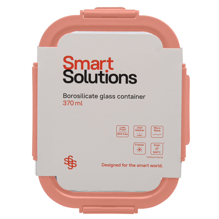 Контейнер стеклянный 370 мл Smart Solutions розовый Smart Solutions CKH-ID370RC_488C - фото 6