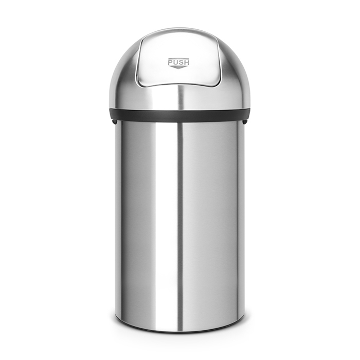 Мусорный бак 60 л Brabantia Push Bin стальной матовый что скрывает прилив