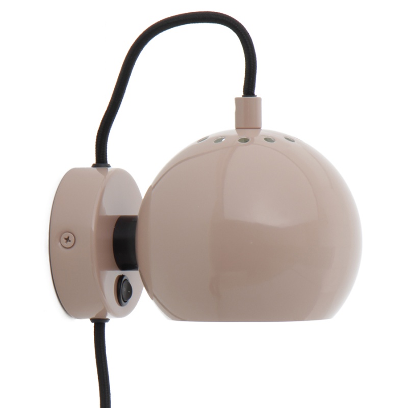Лампа настенная ball, D12 см, кремово-розовая глянцевая Frandsen CKH-123397