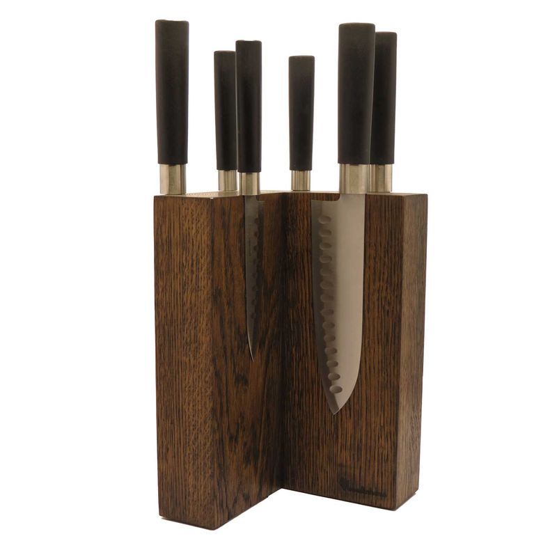 Посдтавка для ножей магнитная 6 ножей Woodinhome дуб темный от CookHouse