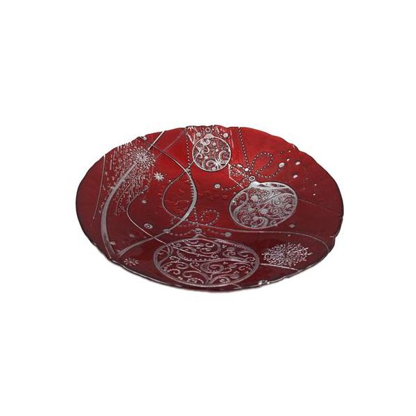 Блюдо 30 см Akcam Новогодние шары красный Akcam CKH-17124/R