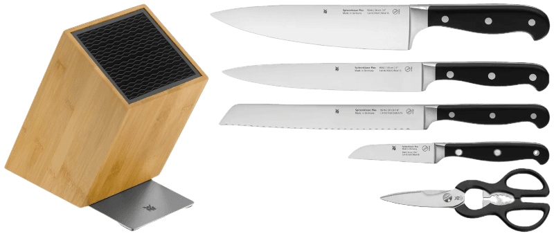 Набор ножей с блоком WMF Spitzenklasse 6 предметов набор чистящий для экранов всех типов и оптики brauberg салфетка спрей 200 мл 513560