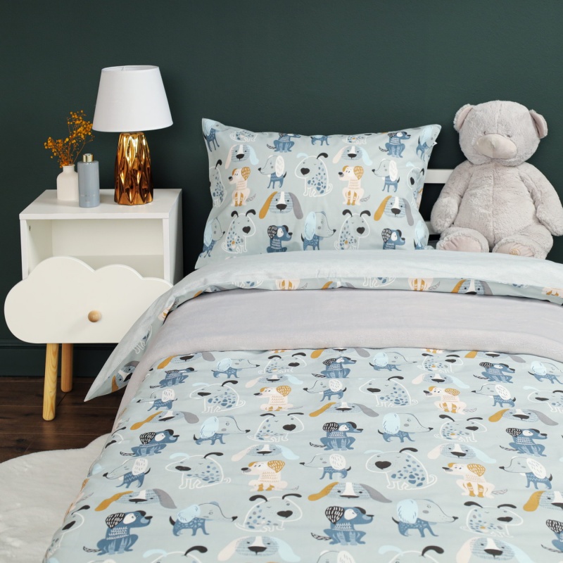 Комплект постельного белья детский Sibaria Home cобачки серый