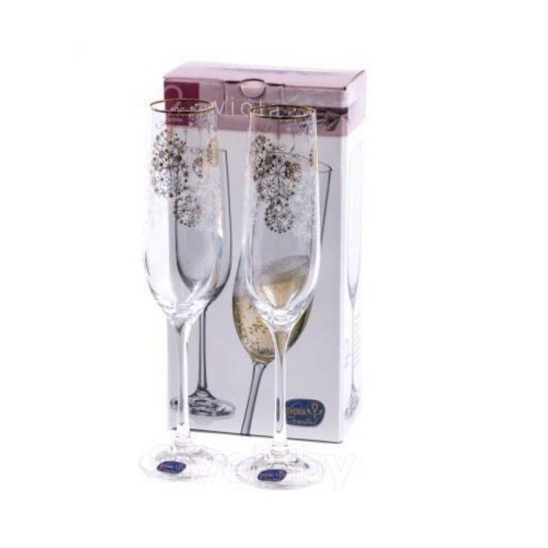 Набор бокалов для шампанского 190 мл Crystalex Виола Снежинки 1490₽