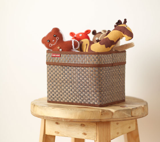 Корзинка для хранения с ручками 15 x 15 x 18 см Casy Home коричневая